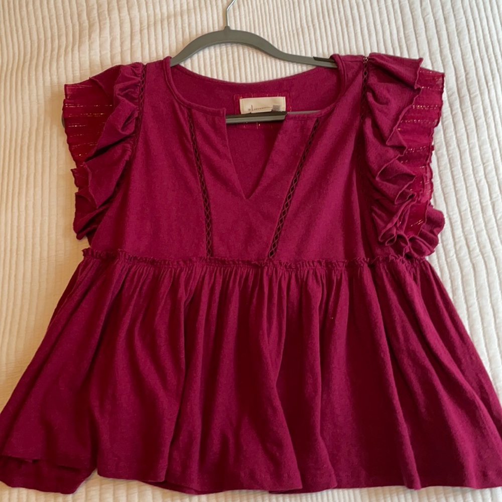 Pink top. Never worn. Size XS. Anthropologie